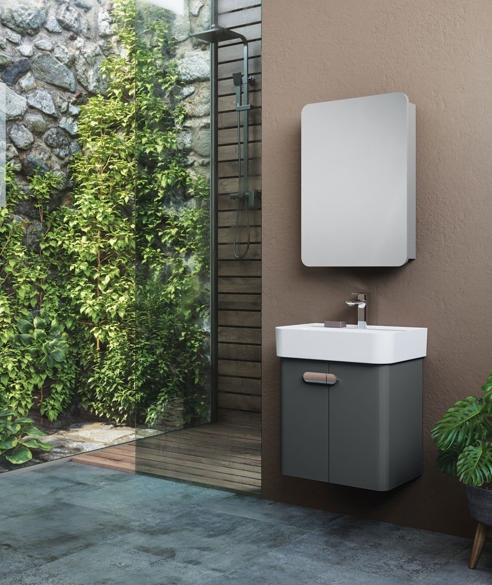 Orka Orbit 55 cm  Parlak Antrasit  Banyo Dolabı