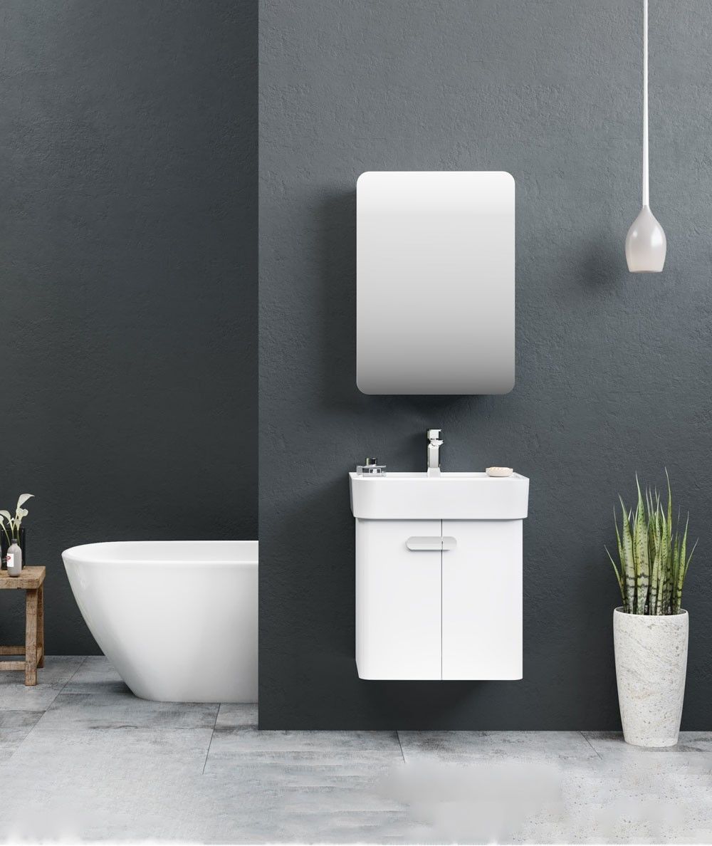 Orka Orbit 55 cm  Parlak Beyaz  Banyo Dolabı