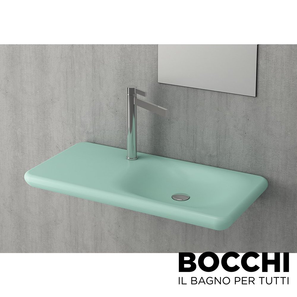 BOCCHI Fenice Etajerli Lavabo, 90 cm, Mat Mint Yeşil