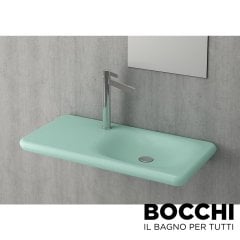 BOCCHI Fenice Etajerli Lavabo, 90 cm, Mat Mint Yeşil