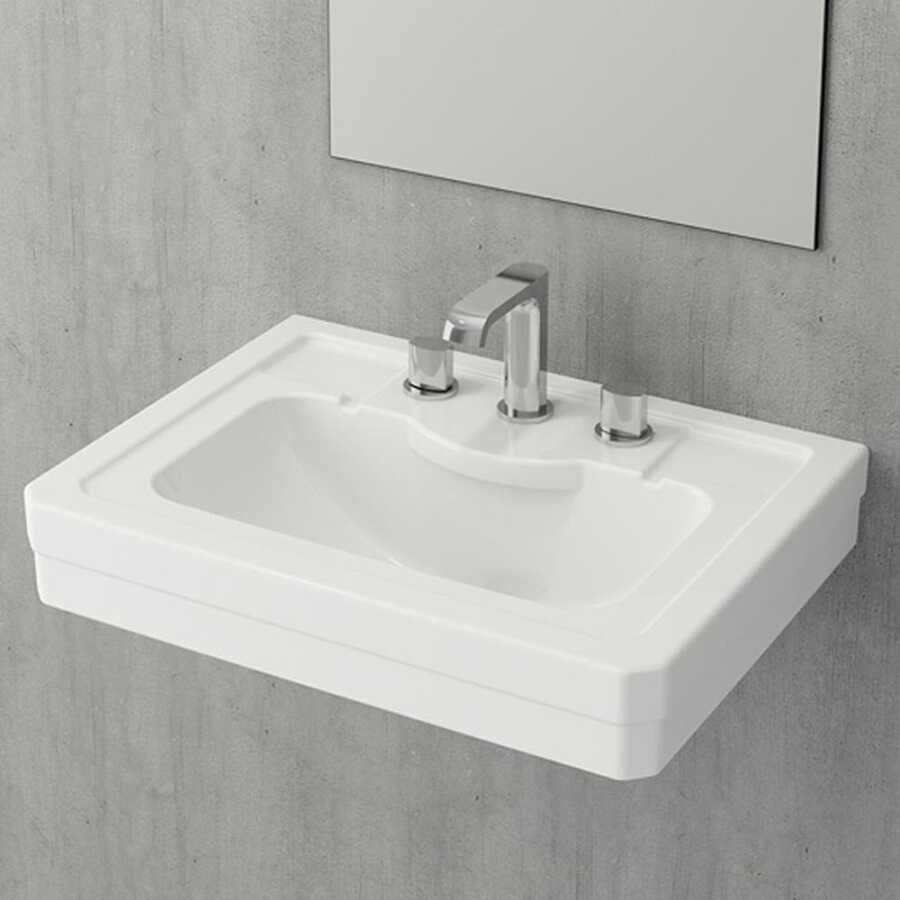 BOCCHI Verona Lavabo,60 cm Parlak Beyaz