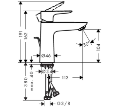 Hansgrohe Talis E 110 Satin Siyah Lavabo Bataryası