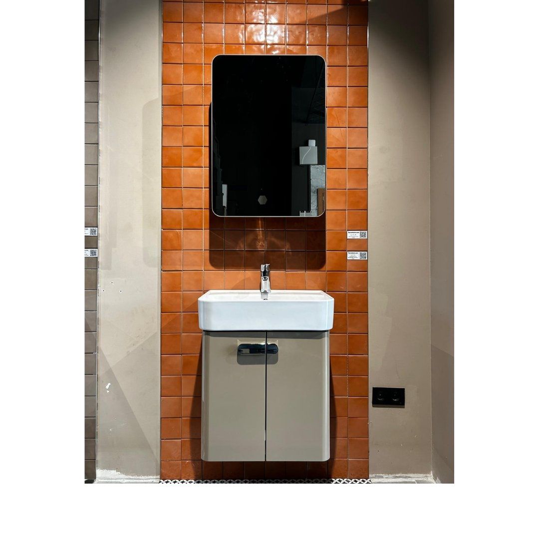 Orka Orbit 55 cm  Parlak Cappucino Banyo Dolabı