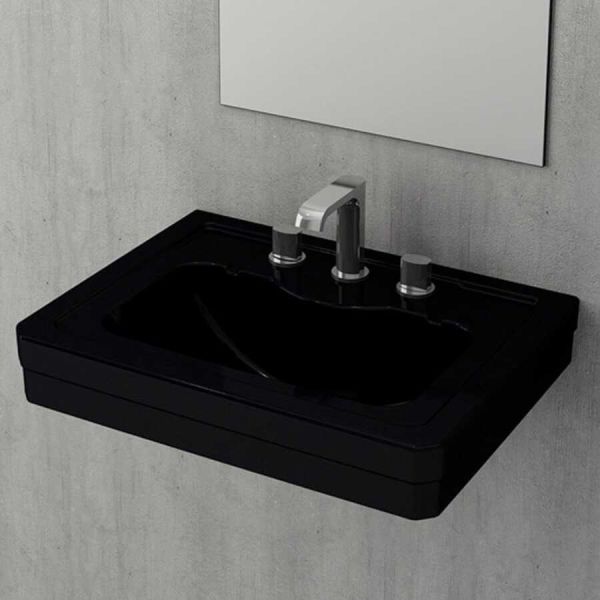 BOCCHI Verona Lavabo,60 cm Parlak Siyah