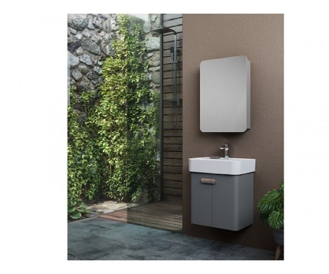 Orka Orbit 55 cm  Parlak Gri Banyo Dolabı