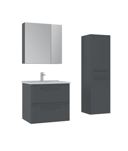 Orka Nuvola 65 cm Parlak Antrasit Banyo Dolabı