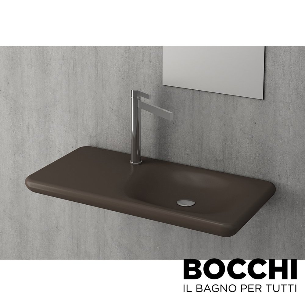 BOCCHI Fenice Etajerli Lavabo, 90 cm, Mat Kahve
