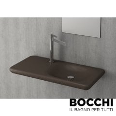 BOCCHI Fenice Etajerli Lavabo, 90 cm, Mat Kahve