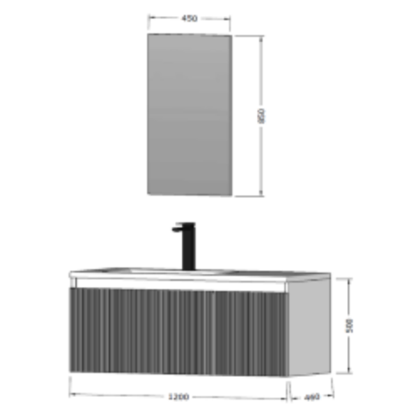 Bagnora Grate Cappucino 120 cm Banyo Dolabı