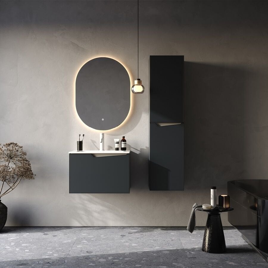 Smart Braga 60 cm Mat Antrasit Banyo Dolabı