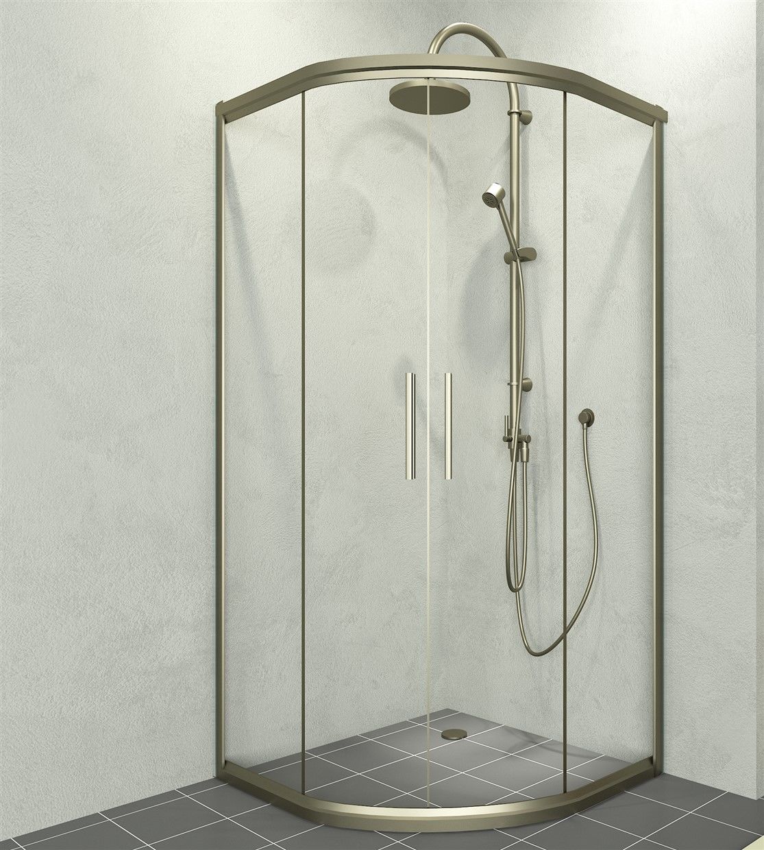 Aquanil Alonza 120x120 Oval Bronz Duşakabin 100x100