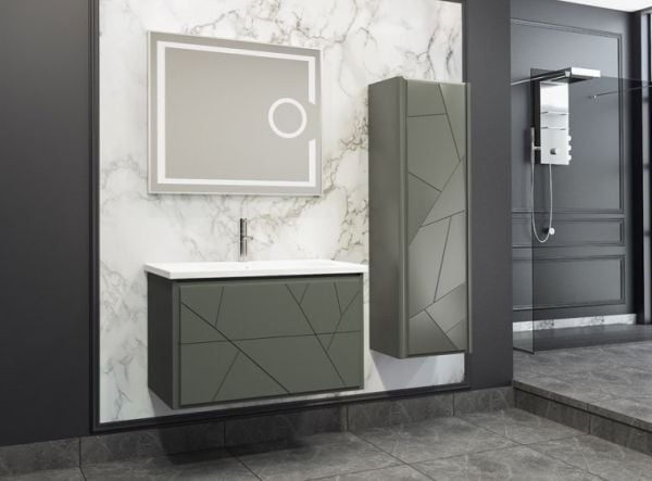 Aquanil Kiev 80 cm Antrasit Banyo Dolabı