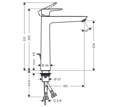 Hansgrohe Talis E 240 Mat Siyah Lavabo bataryası