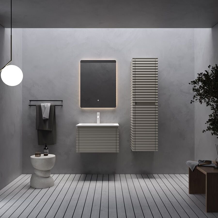 Smart Lizbon 65 cm Mat Sütlü Kahve Banyo Dolabı