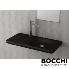 BOCCHI Fenice Etajerli Lavabo, 90 cm, Mat Siyah