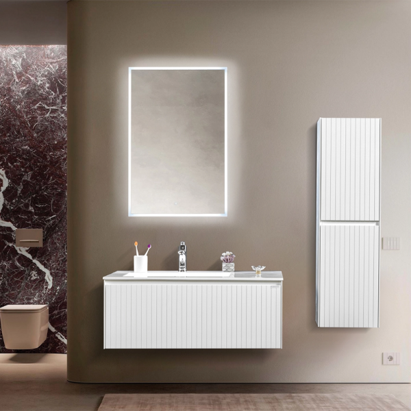 Bagnora Grate Beyaz 100 cm Banyo Dolabı