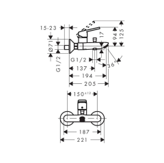 Hansgrohe Logis Loop Ankastre Banyo Bataryası