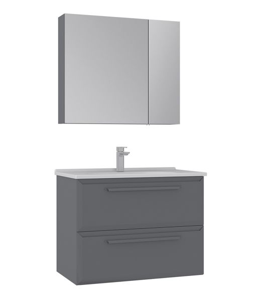 Orka Nuvola 80 cm Parlak Gri Banyo Dolabı