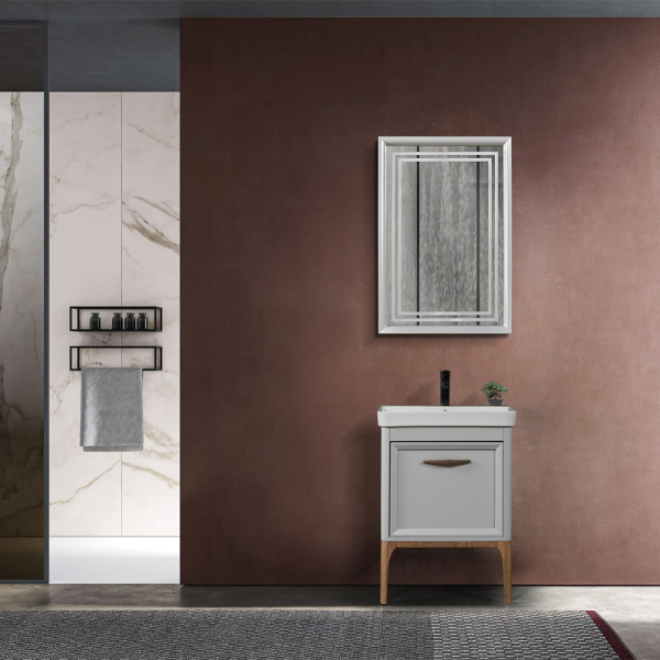 Bagnora Foresta Gri 60 cm Banyo Dolabı