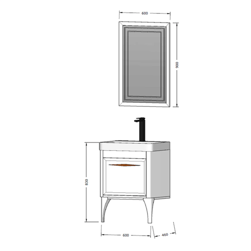 Bagnora Foresta Beyaz 60 cm Banyo Dolabı