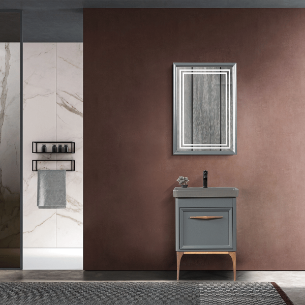 Bagnora Foresta Antrasit 60 cm Banyo Dolabı