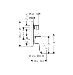 Hansgrohe Metris  Ankastre Banyo Bataryası