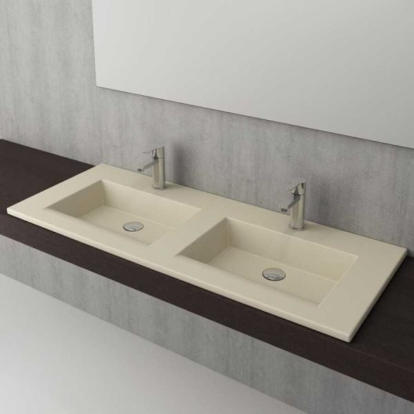 BOCCHI Milano Çift Gözlü Lavabo 120 cm (Mat-Yasemin)