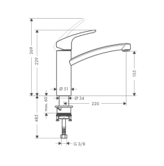 Hansgrohe Focus 160 Eviye bataryası