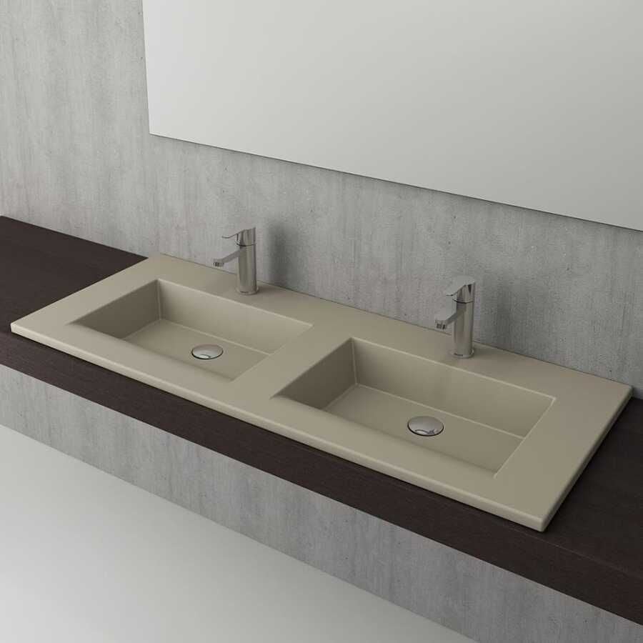 BOCCHI Milano Çift Gözlü Lavabo 120 cm (Mat-Kaşmir)