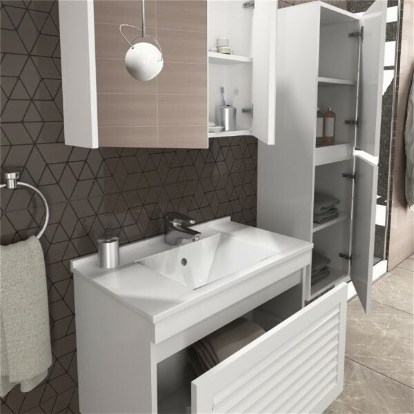Aquanil  Blenda 75 cm Beyaz Banyo Dolabı