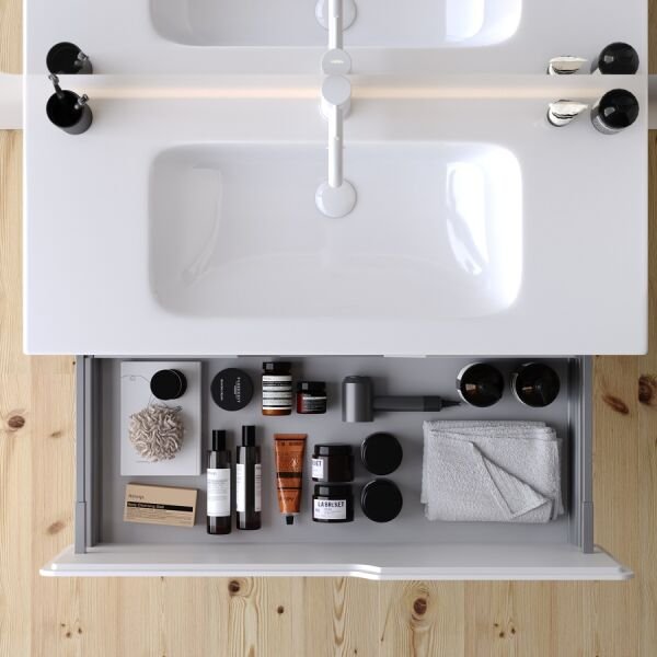 Smart Lyon 100 cm Mat Beyaz Banyo Dolabı