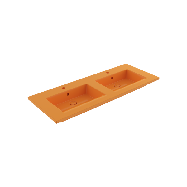 BOCCHI Milano Çift Gözlü Lavabo 120 cm (Mandalina Sarısı)