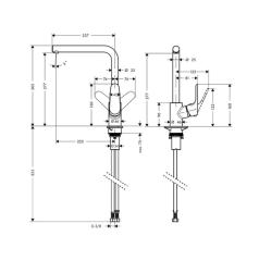 Hansgrohe Focus Döner Borulu Eviye bataryası