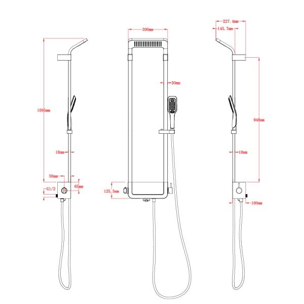 NEWARC Step Bataryalı Duş Ünitesi Siyah