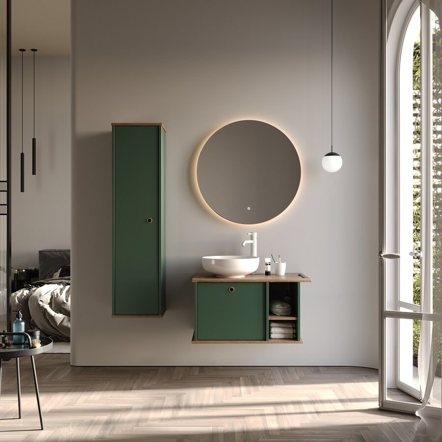 Smart Arma 80 cm Mat Koyu Yeşil Banyo Dolabı