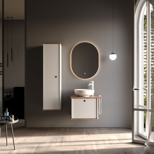 Smart Arma 60 cm Mat Beyaz Banyo Dolabı