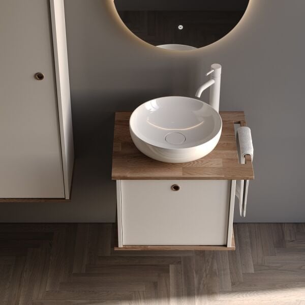 Smart Arma 60 cm Mat Beyaz Banyo Dolabı