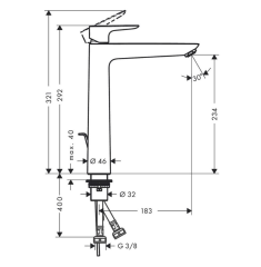 Hansgrohe Talis E 240  Lavabo bataryası