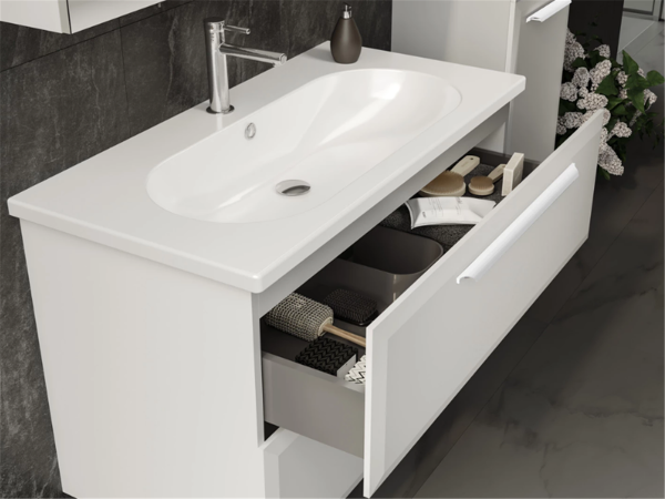Orka Nuvola 65 cm Parlak Beyaz Banyo Dolabı
