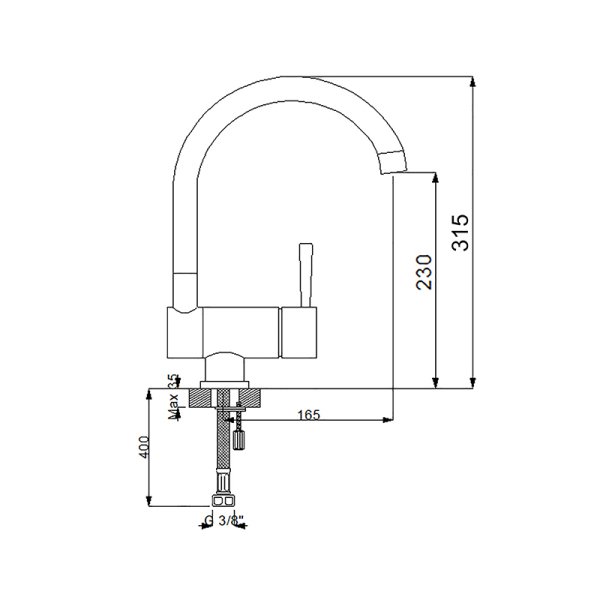 NEWARC Pencere Önü Evye Bataryası Krom