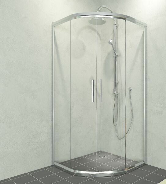 Aquanil Alonza 120x120 Oval Parlak Krom Duşakabin 100x100