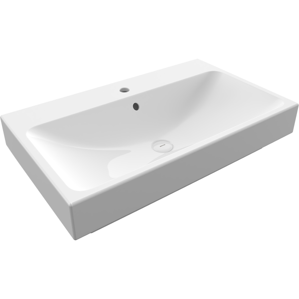 BOCCHI Scala Tezgah Üstü Lavabo, 80 cm Parlak Beyaz