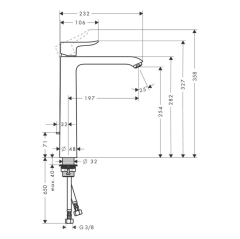 Hansgrohe Metris 260  Lavabo bataryası