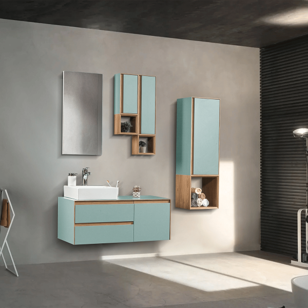 Bagnora Sharp Nil Yeşili 100 cm Mdf Banyo Dolabı