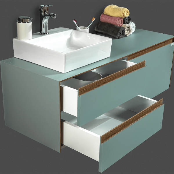 Bagnora Sharp Nil Yeşili 100 cm Mdf Banyo Dolabı