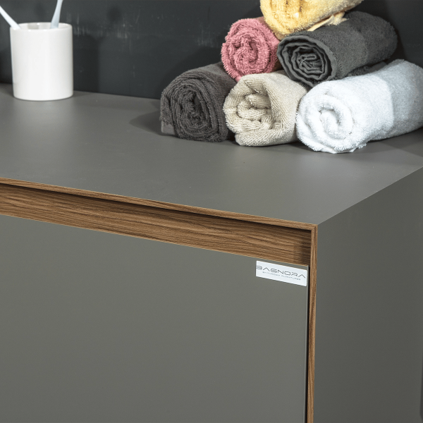 Bagnora Sharp Stone Gri 120 cm Mdf Banyo Dolabı