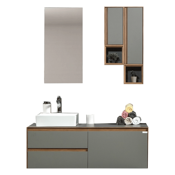 Bagnora Sharp Stone Gri 120 cm Mdf Banyo Dolabı