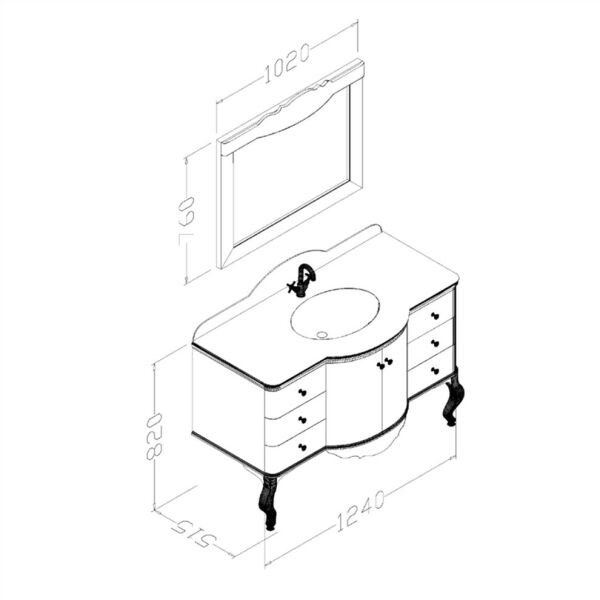 Aquanil Siena 120 cm  Banyo Dolabı Belenco