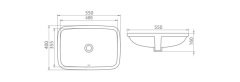 Turkuaz Tezgah Altı Lavabo 55x40