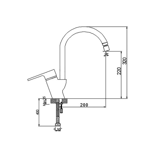 NEWARC - Master Döner Perlatörlü Lavabo Bataryası Krom